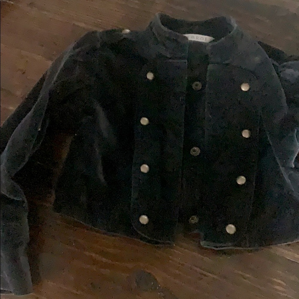 Short, black, velvet,coat
